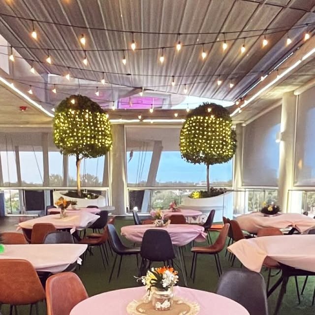 Aventura SkyBar rooftop terrace prepared for an evening event