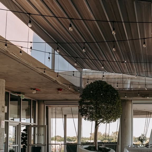 Open-air terrace under its canopy